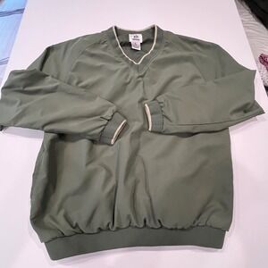 Outer Banks Golf Large Sage‎ Green Windbreaker Pullover Retro Country Club